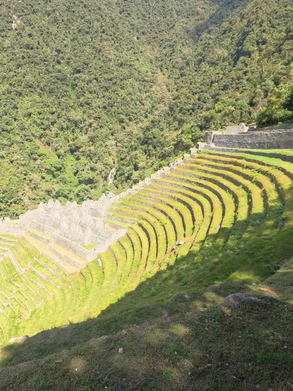 Inca terraces of Wiñay Wayna on the Inca Trail