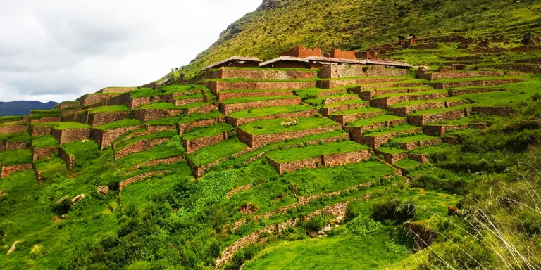 Inca terraces and buildings of Huchuy Qosqo