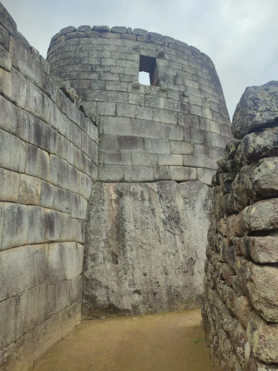 Curved wall of the Temple of the Sun at Machu Picchu
