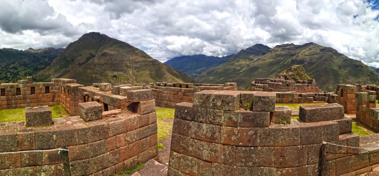Inca temple walls of the Intihuatana sector at Pisac